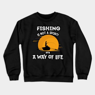 Fishing Lifestyle Black Crewneck Sweatshirt